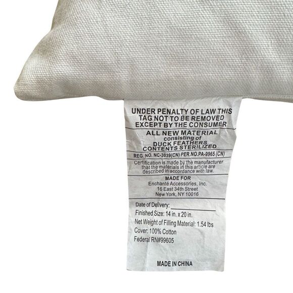 Rae Dunn Hey There Pumpkin Throw Feather Filled Pillow Yellow White Cotton NWOT - Picture 8 of 8